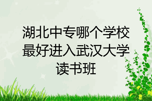 湖北中专哪个学校最好进入武汉大学读书班