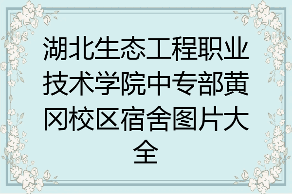 湖北生态工程职业技术学院中专部黄冈校区宿舍图片大全