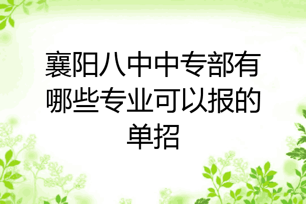 襄阳八中中专部有哪些专业可以报的单招