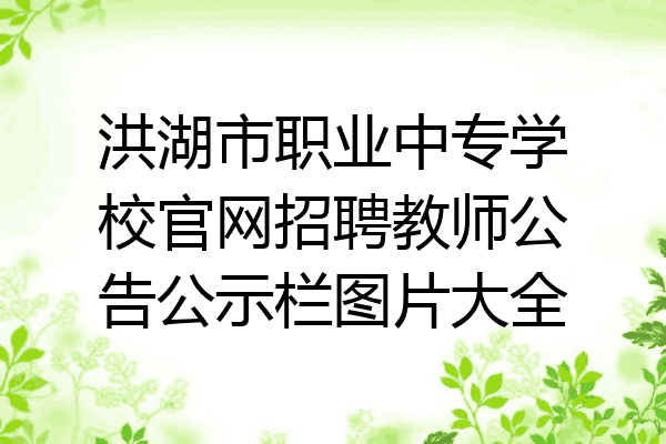 洪湖市职业中专学校官网招聘教师公告公示栏图片大全