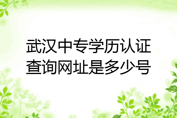 武汉中专学历认证查询网址是多少号