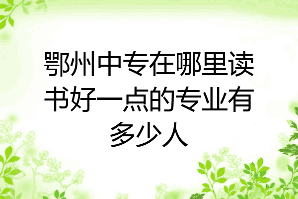 鄂州中专在哪里读书好一点的专业有多少人