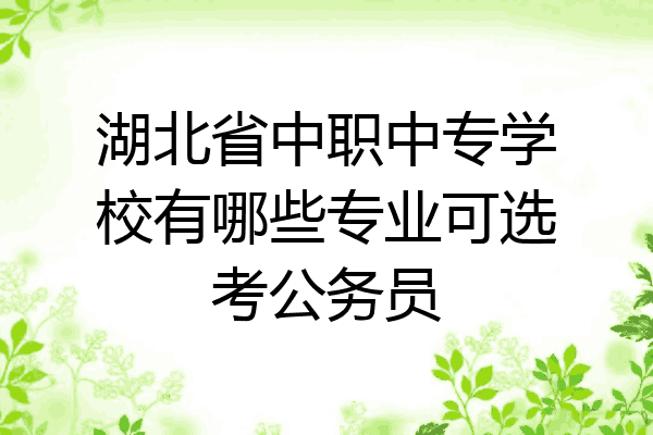 湖北省中职中专学校有哪些专业可选考公务员