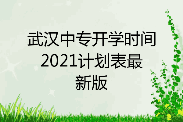 武汉中专开学时间2021计划表最新版