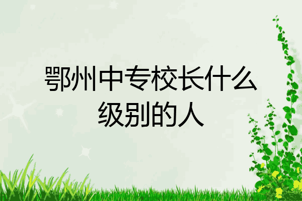 鄂州中专校长什么级别的人