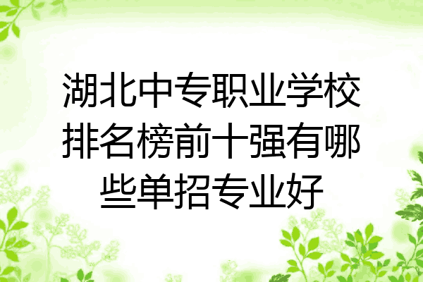 湖北中专职业学校排名榜前十强有哪些单招专业好