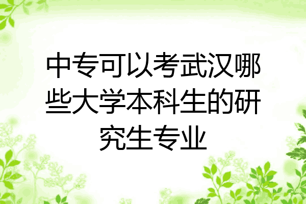 中专可以考武汉哪些大学本科生的研究生专业