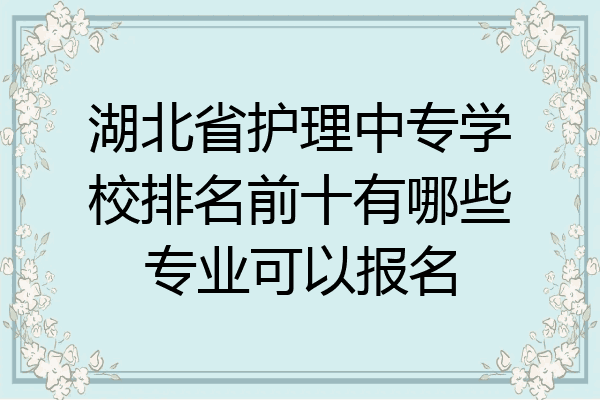 湖北省护理中专学校排名前十有哪些专业可以报名
