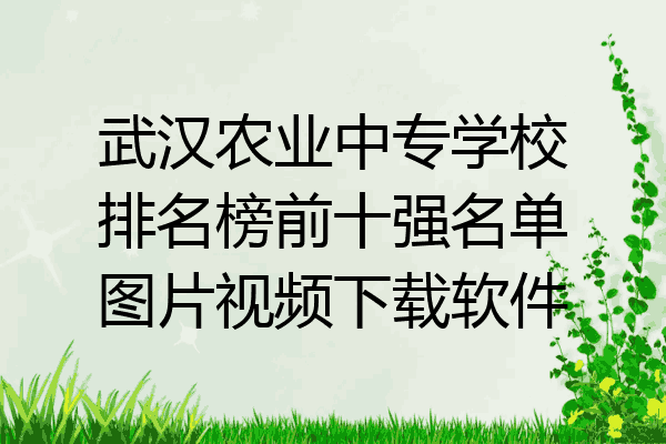 武汉农业中专学校排名榜前十强名单图片视频下载软件