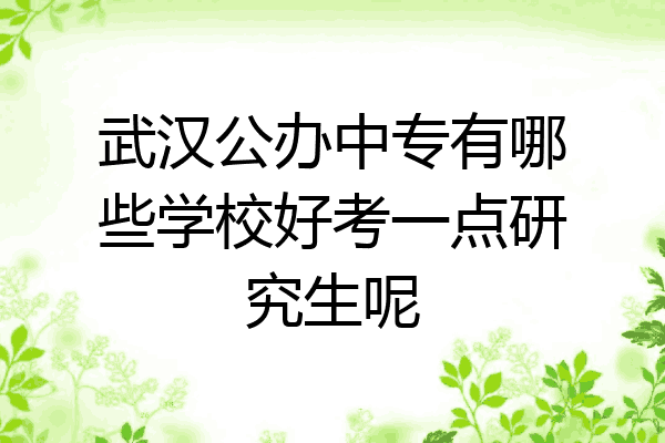 武汉公办中专有哪些学校好考一点研究生呢