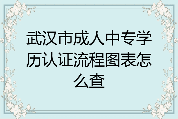 武汉市成人中专学历认证流程图表怎么查