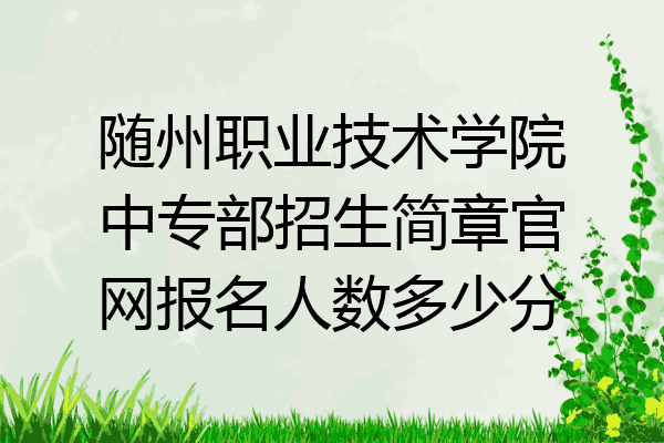 随州职业技术学院中专部招生简章官网报名人数多少分