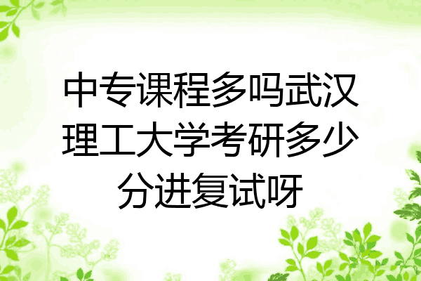 中专课程多吗武汉理工大学考研多少分进复试呀
