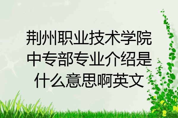 荆州职业技术学院中专部专业介绍是什么意思啊英文