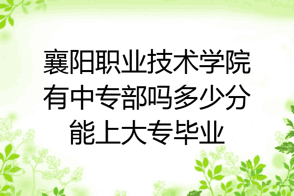 襄阳职业技术学院有中专部吗多少分能上大专毕业