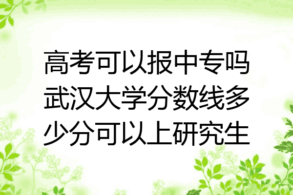 高考可以报中专吗武汉大学分数线多少分可以上研究生
