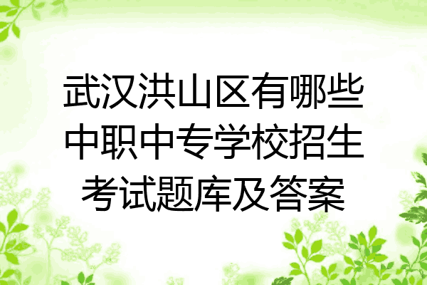 武汉洪山区有哪些中职中专学校招生考试题库及答案