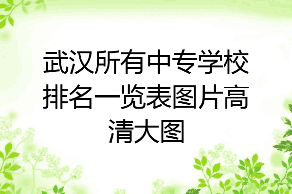 武汉所有中专学校排名一览表图片高清大图
