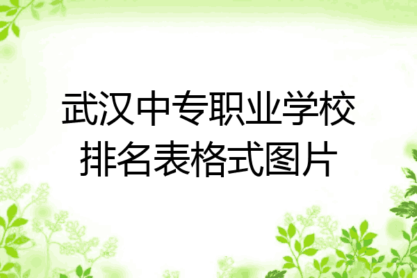 武汉中专职业学校排名表格式图片