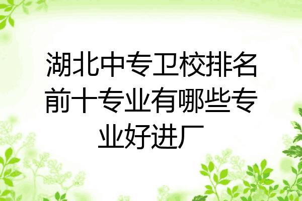 湖北中专卫校排名前十专业有哪些专业好进厂