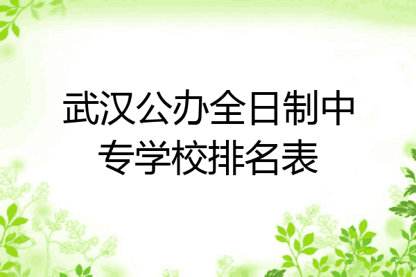 武汉公办全日制中专学校排名表