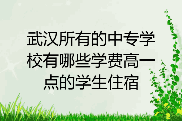 武汉所有的中专学校有哪些学费高一点的学生住宿