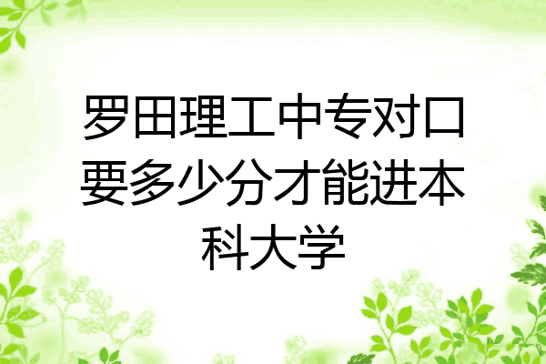 罗田理工中专对口要多少分才能进本科大学