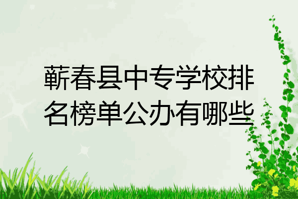 蕲春县中专学校排名榜单公办有哪些