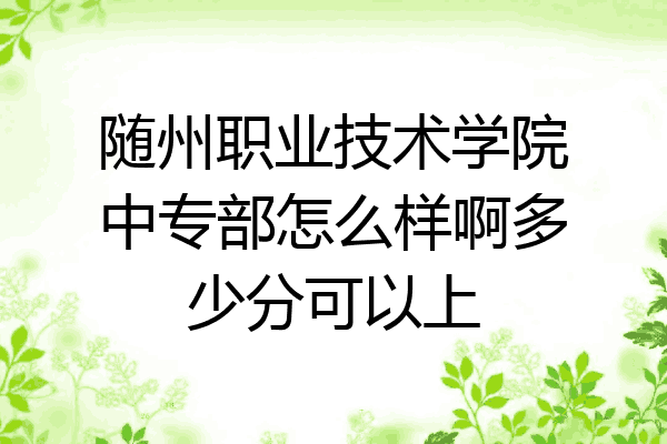 随州职业技术学院中专部怎么样啊多少分可以上