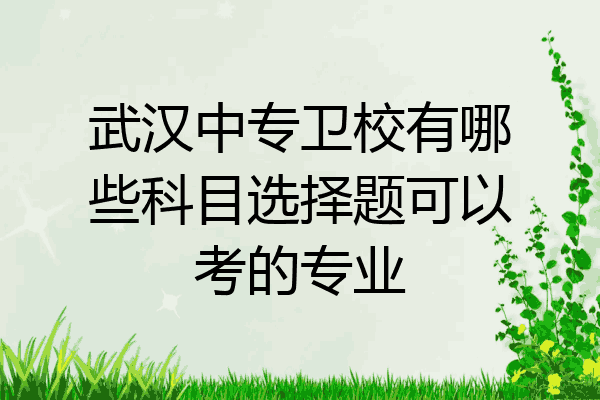 武汉中专卫校有哪些科目选择题可以考的专业