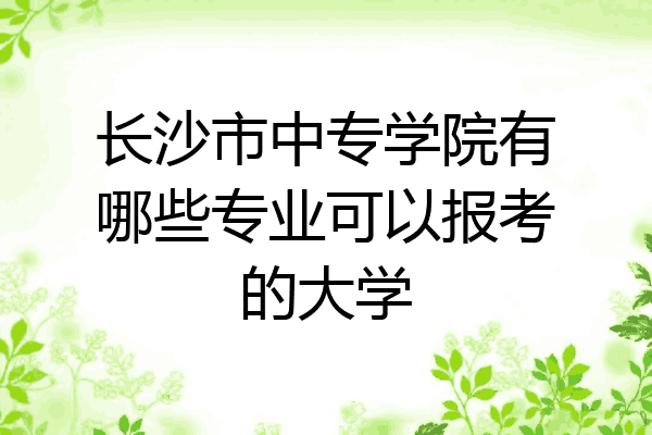 长沙市中专学院有哪些专业可以报考的大学