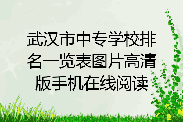 武汉市中专学校排名一览表图片高清版手机在线阅读
