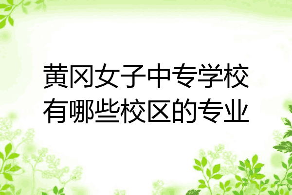 黄冈女子中专学校有哪些校区的专业