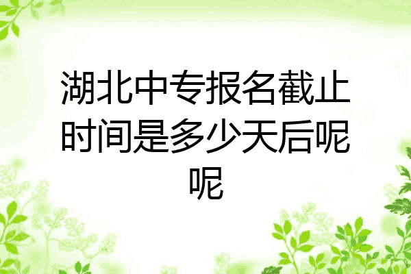 湖北中专报名截止时间是多少天后呢呢