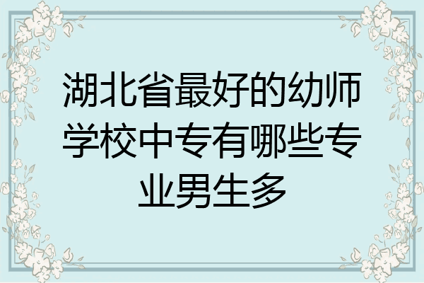 湖北省最好的幼师学校中专有哪些专业男生多