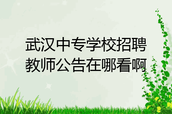 武汉中专学校招聘教师公告在哪看啊