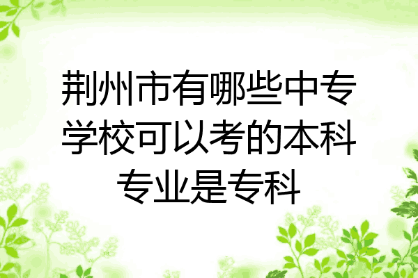 荆州市有哪些中专学校可以考的本科专业是专科