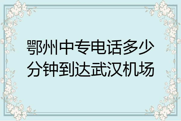 鄂州中专电话多少分钟到达武汉机场