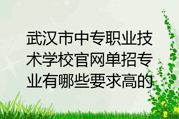 武汉市中专职业技术学校官网单招专业有哪些要求高的