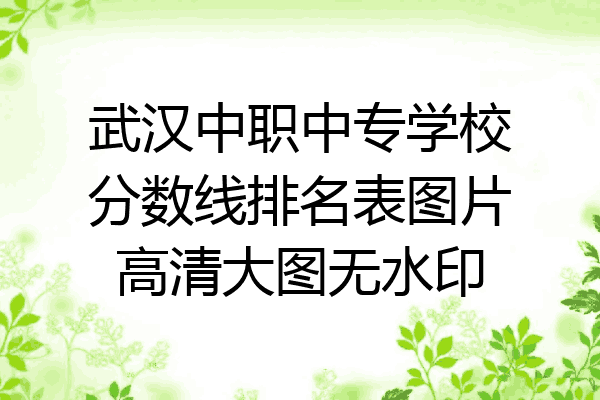 武汉中职中专学校分数线排名表图片高清大图无水印
