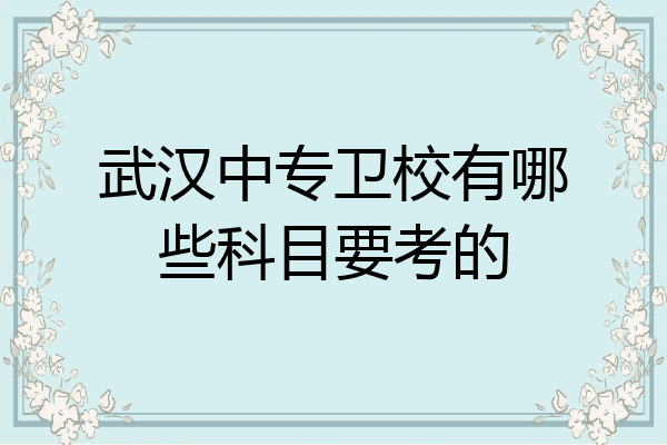 武汉中专卫校有哪些科目要考的