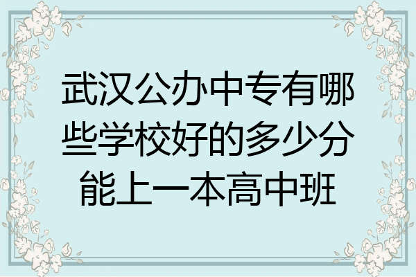 武汉公办中专有哪些学校好的多少分能上一本高中班
