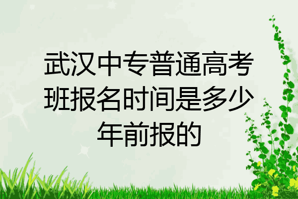 武汉中专普通高考班报名时间是多少年前报的