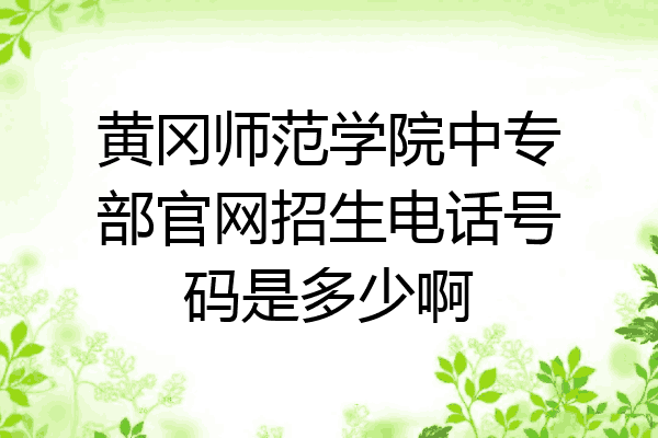 黄冈师范学院中专部官网招生电话号码是多少啊