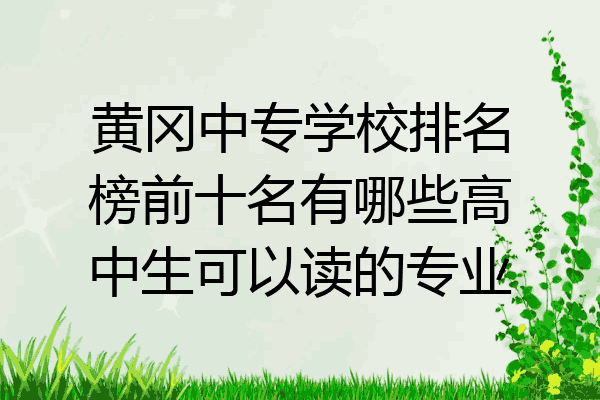 黄冈中专学校排名榜前十名有哪些高中生可以读的专业