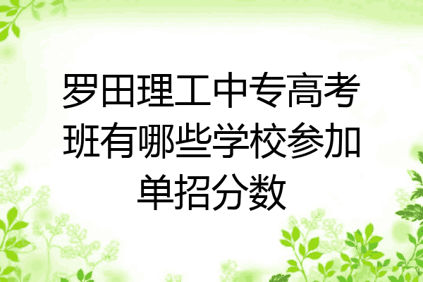 罗田理工中专高考班有哪些学校参加单招分数