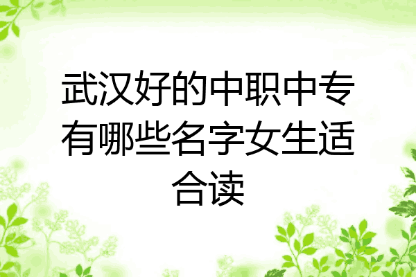 武汉好的中职中专有哪些名字女生适合读