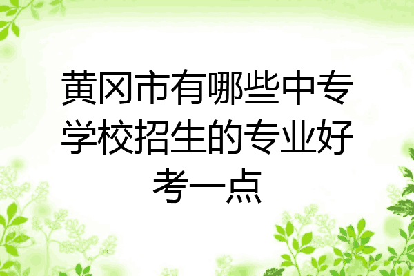 黄冈市有哪些中专学校招生的专业好考一点