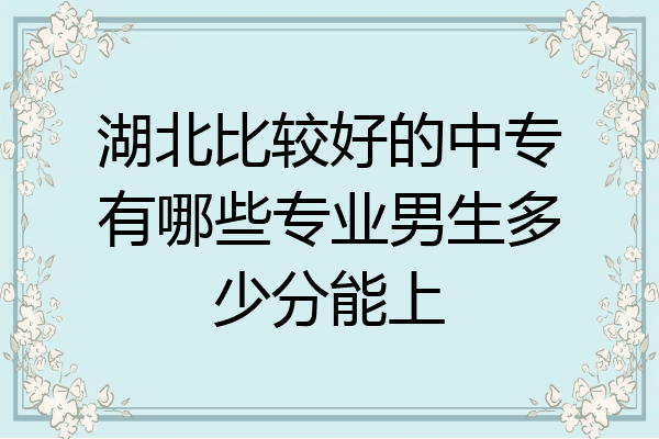 湖北比较好的中专有哪些专业男生多少分能上