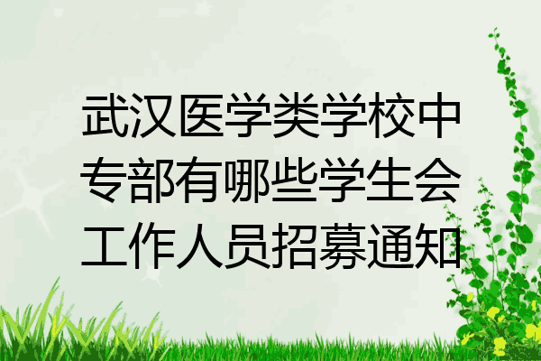武汉医学类学校中专部有哪些学生会工作人员招募通知